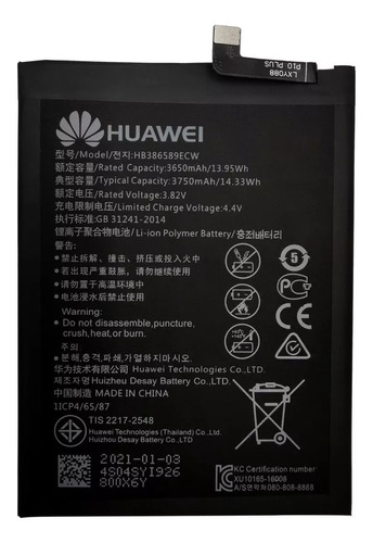 Bateria Huawei Hb386589ecw Mate 20 Lite Nova 5t Honor 8x P10