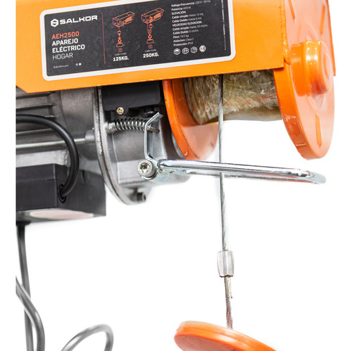 Malacate Aparejo Eléctrico 600w 250kg 12mts Guinche Salkor