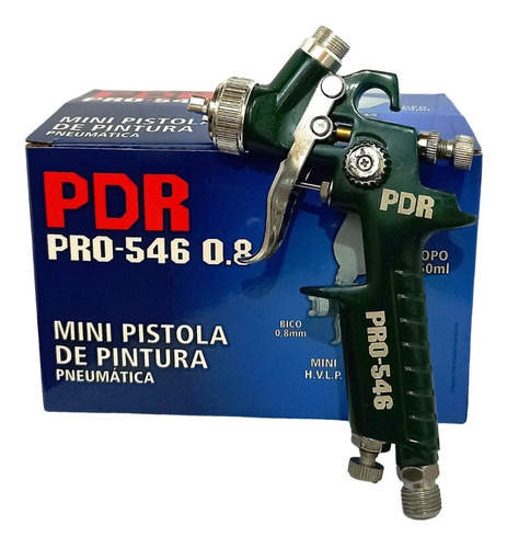 Mini Pistola Pintura Automotiva Pdr Pro 546 Bico 0.8mm 250ml