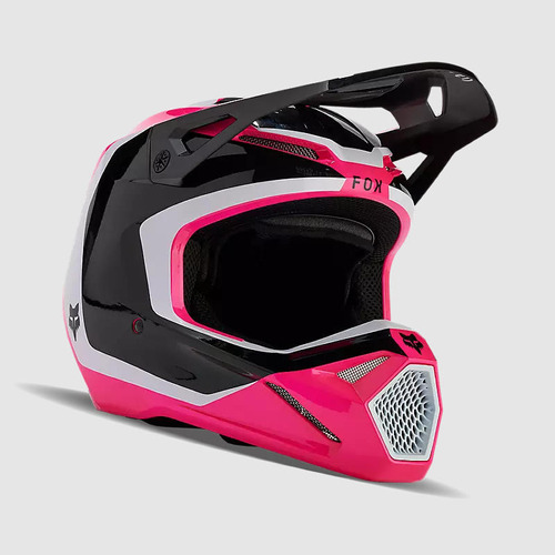 Casco Moto V1 Nitro Rosado/negro/blanco Fox