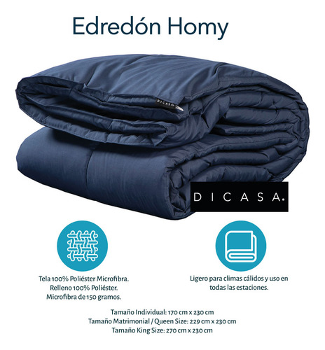 Combo Queen Size Edredón Dicasa Homy + Softy + 2 Pack