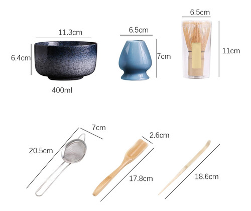 Juego De Batidor Matcha De 6 Piezas Con Accesorios Y C