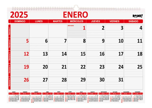 3 Calendario Espiral Apaisado Mensual Anual 4975 A3