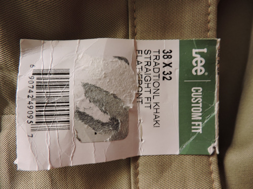 Pantalón Lee Talla 38 X 32 Hombre Original Café Nuevo