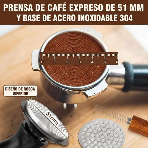 Juego De Agitador Y Tamper De Café De 51mm, Café Puck Screen
