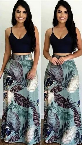 Cropped e saia longa mercado livre 2025