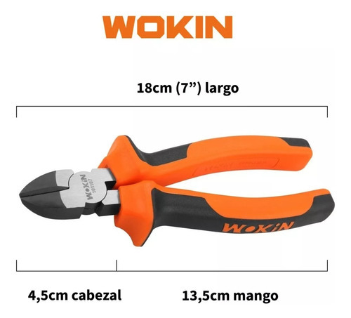 Alicate Corte Diagonal 7 Pulgadas Preciso Resistente Wokin