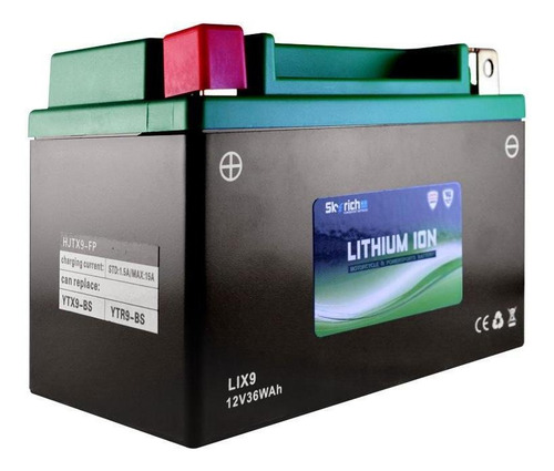 Imagen 2 de 9 de Bateria Litio Skyrich P/ Moto Lix9 Libre Mant. Cuotas