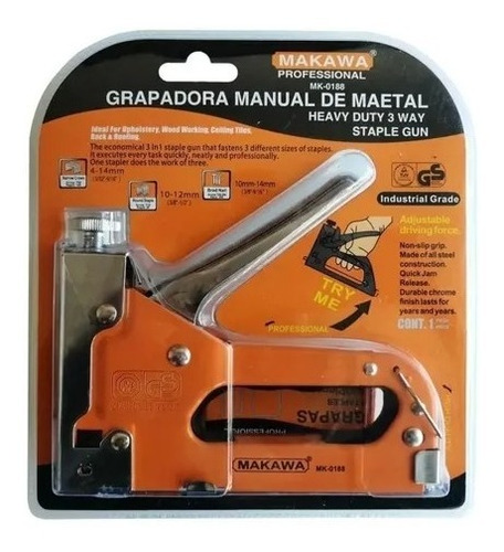 Corchetera Grapadora Manual 4-14mm 3 En 1 Makawa Mk0188