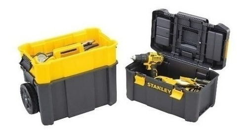 Imagen 4 de 4 de Caja de herramientas Stanley STST18631 de plástico con ruedas 28cm x 61cm x 62.3cm negra
