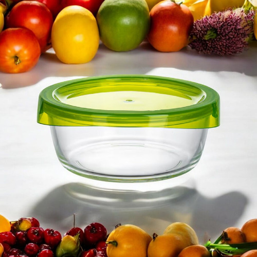 Set 3 Contenedores De Vidrio Recipientes 620ml Toper Bowl Verde