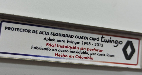 Kit Seguro Capó Twingo, Alta Seguridad De Cerradura Y Guaya.