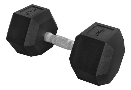 Mancuerna Pesa Hexagonal 45lb/20.5kg Pvc Gym Color Negro
