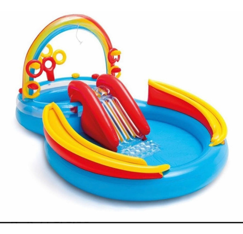 Piscina Playcenter Oceano 458l Escorregador Inflável - Intex