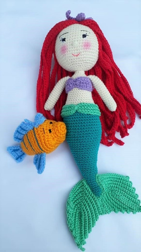 Linda Sirenita Tejida A Crochet En La Tecnica Amigurumi
