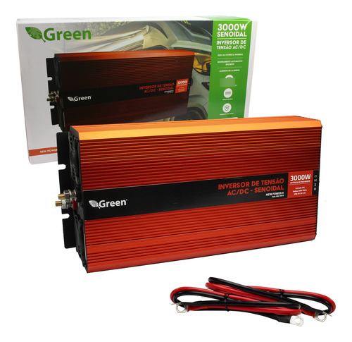 Inversor De Corrente Green 002-1017 Com Voltagem Mínima De Saída 127v E 12v De Entrada