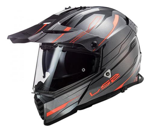 Casco Cross City Ls2 Pioneer Evo Knight Titanium/nja Fluo Gris Knight L