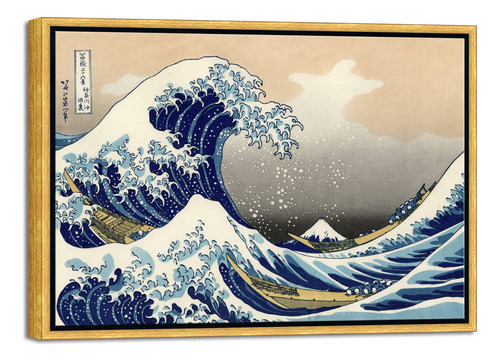 Wieco Art Arte Enmarcado Gran Ola De Kanagawa Katsushika Hok