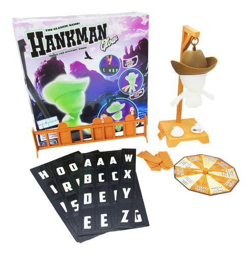 Fotorama Hankman Glow, Juego Magnético De Adivinanzas De Palabras Misteriosas Para Niños Y Familias, Juego De Viaje Que Brilla En La Oscuridad, Adivina La Palabra Antes De Hank Falls