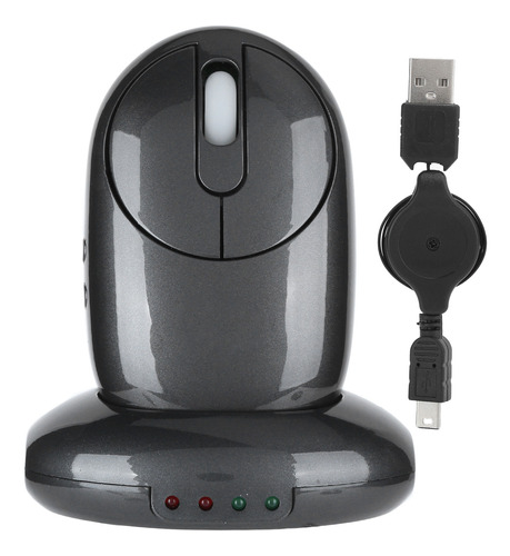 Mouse Inalámbrico Con Base De Carga, 4 Puertos, Hub Usb, 5 T