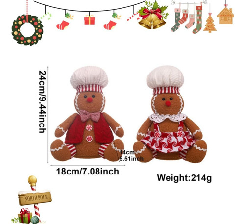 Bonecas De Pelúcia De Gengibre De Natal Para Meninos E Menin