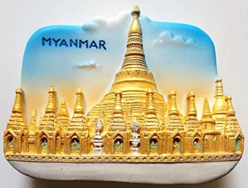 Shwedagon Pagoda Myanmar Resina 3d Nevera Nevera Imán Tailan