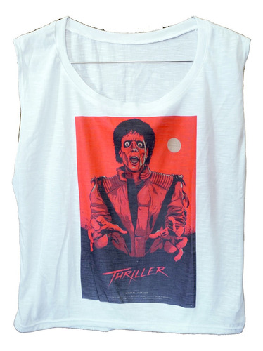 Remera Musculosa Mujer Michael Jackson Zombie Goth Dark Rock