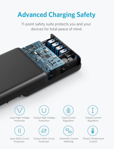 Imagem 7 de 9 de Carregador Fast Anker Powerport 4x Usb 1x Usb-c Power Iq 2.0