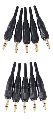 10 Conectores De Bloqueo De Audio Estéreo De 3,5 Mm Y 1/8 De