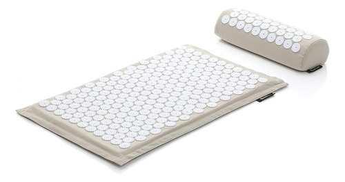 Colchoneta Mat Para Yoga Con Almohadón Acupuntura Relajación Color Blanco
