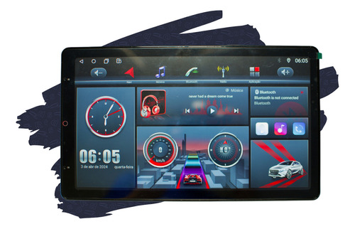 Multimidia Giratória 13.3pol Roadstar Android 4g Carplay Cor Preto