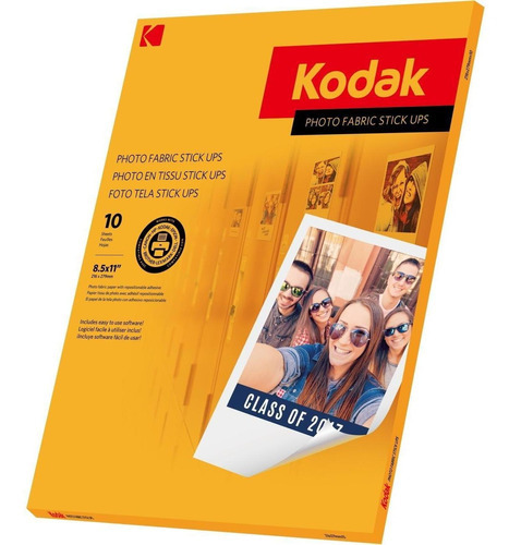 Papel Adesivo Kodak Foto Tecido Stick Ups A4 10 Folhas Cor Branco