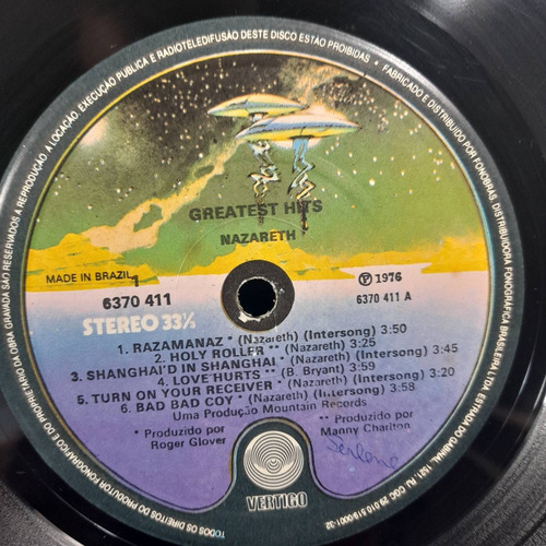 Imagem 3 de 6 de Vinil Lp Nazareth Greatest Hits