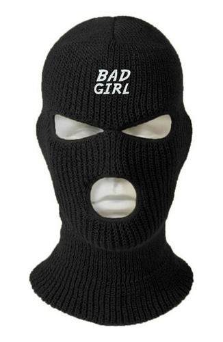 Gorro Pasamontañas Bad Girl Chica Mala Blanco Bordado