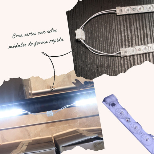 Módulo 6 Leds Directo 110v Iluminación Con Imán Blanco Frío
