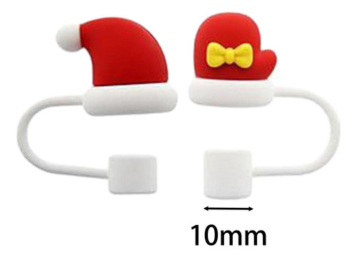 3 Cubierta De Puntas De Pajita Navideña, Tapa Suave De 10mm