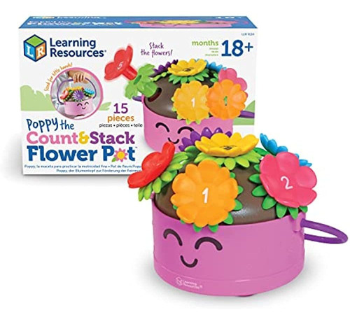 Learning Resources Poppy The Count & Stack Flower Pot - 15 P