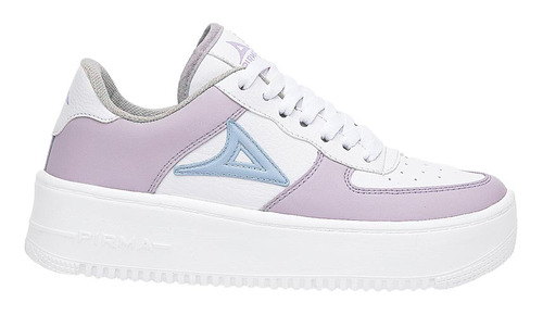 Tenis Urbano Plataforma Pirma 5513 Blanco Y Lila Para Mujer