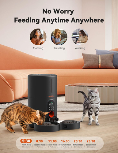 Alimentadores Automáticos Para Gatos Wopet 4l Para 2 Gatos C