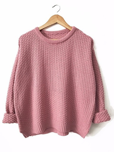 Sweater Tejido Punto Arroz