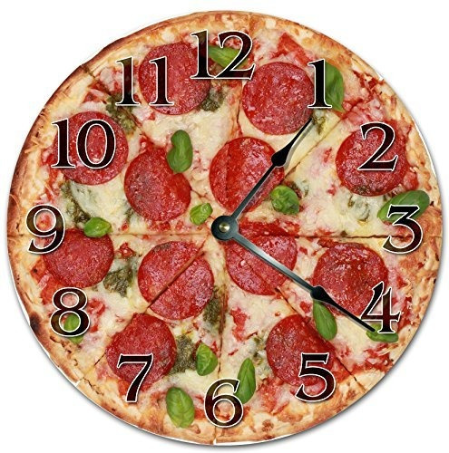 Vine Azúcar Art 10.5  Deliciosa Pizza De Pepperoni Reloj - G