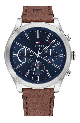 Reloj Tommy Hilfiger Ashton De Malla De Cuero Marrón 1791741