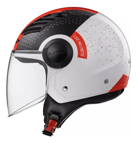 Casco Moto Abierto Ls2 562 Airflow Condor Blanco Negro Rojo