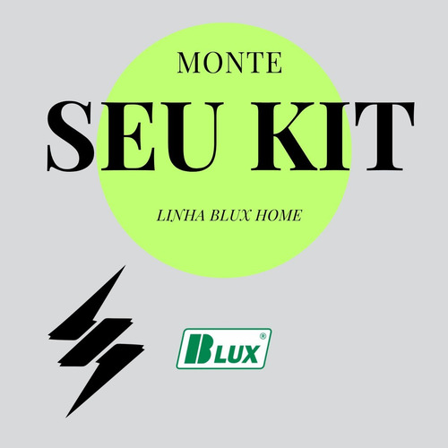 Conjunto Interruptor Duplo Blux Home Parede Completo 4x2