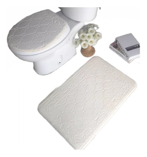 Alfombra Baño Set 3 Piezas Antideslizante Microfibra Peluda