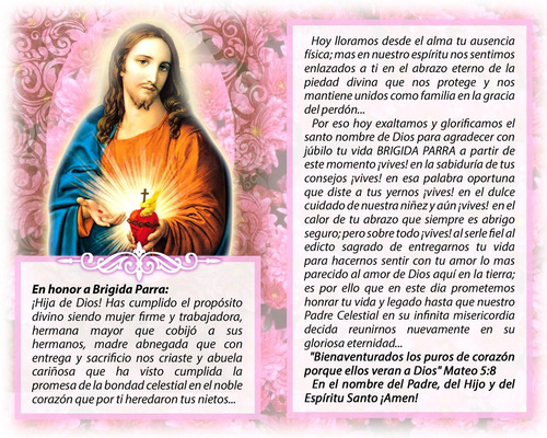 Recuerdo Funebre 50 Unidades