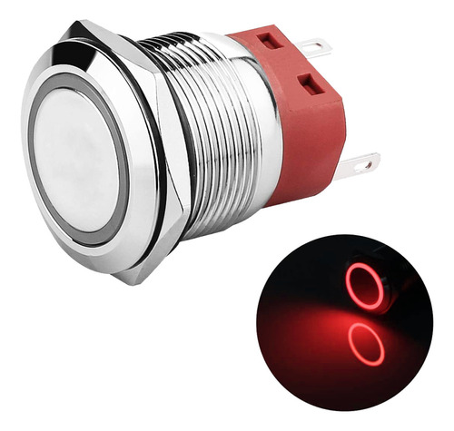 Pack 20 Pulsador Metálico 22mm Ip67 Con Anillo Led [ Max ]
