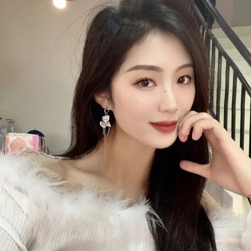 Pendientes De Plata S925 Elegantes Con Forma De Corazón Rosa