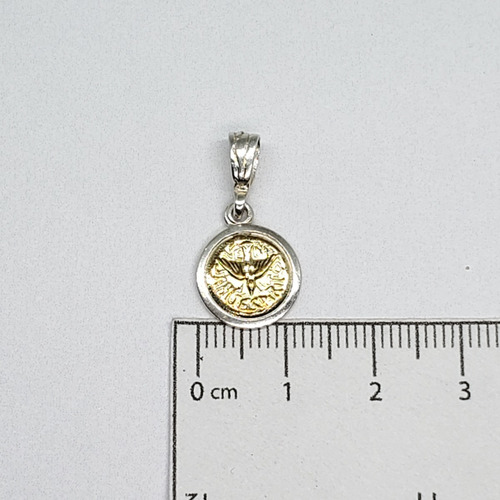 Imagen 7 de 8 de Dije Plata Y Oro Espiritu Santo Chico 12mm