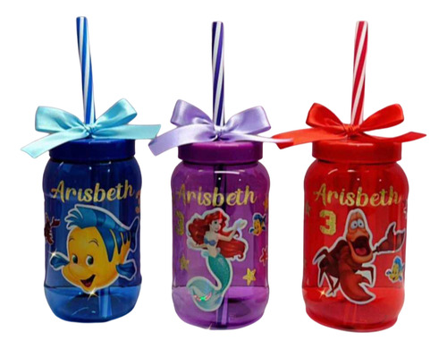 Vasos Popote Fiesta Personalizados 5 Piezas